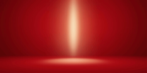 Abstract red stage spotlight background with glowing curtains and light rays © ZINGGALALA HOHO