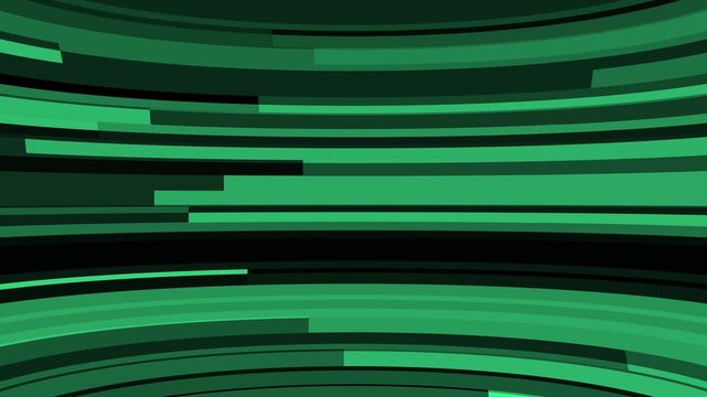 Green digital data stream background, abstract motion with moving horizontal lines for tech presentations