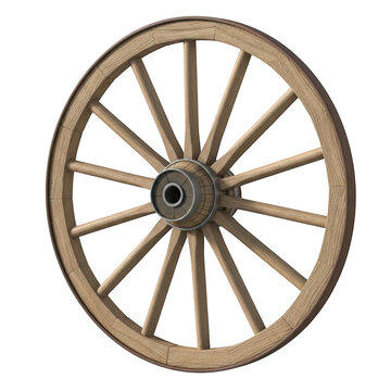Simple wooden wagon wheel illustration