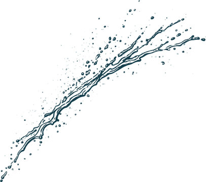 The aggressive paint splash form, with dark navy blue droplets and trails against a pure white background, showcases razor-sharp edges and clear boundaries ideal for autotracing