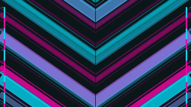 Abstract geometric background with vibrant colorful diagonal lines creating a dynamic V shape pattern