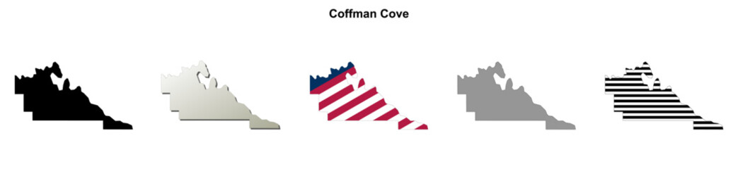 Fototapeta premium Coffman Cove (Alaska) blank outline map