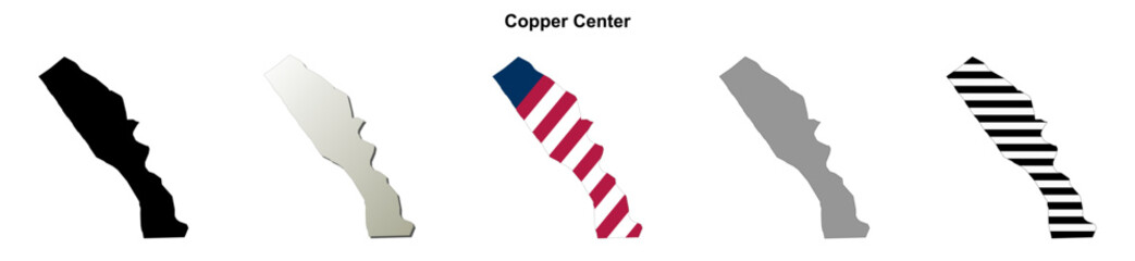 Obraz premium Copper Center (Alaska) blank outline map