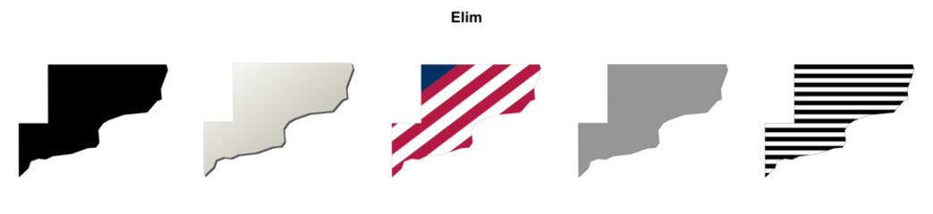 Naklejka premium Elim (Alaska) blank outline map