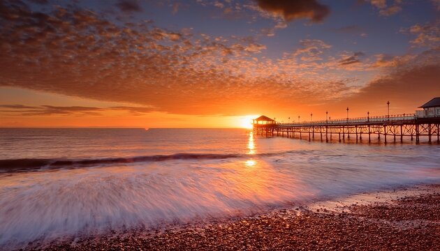 Fiery Sunrise At Paignton Pier