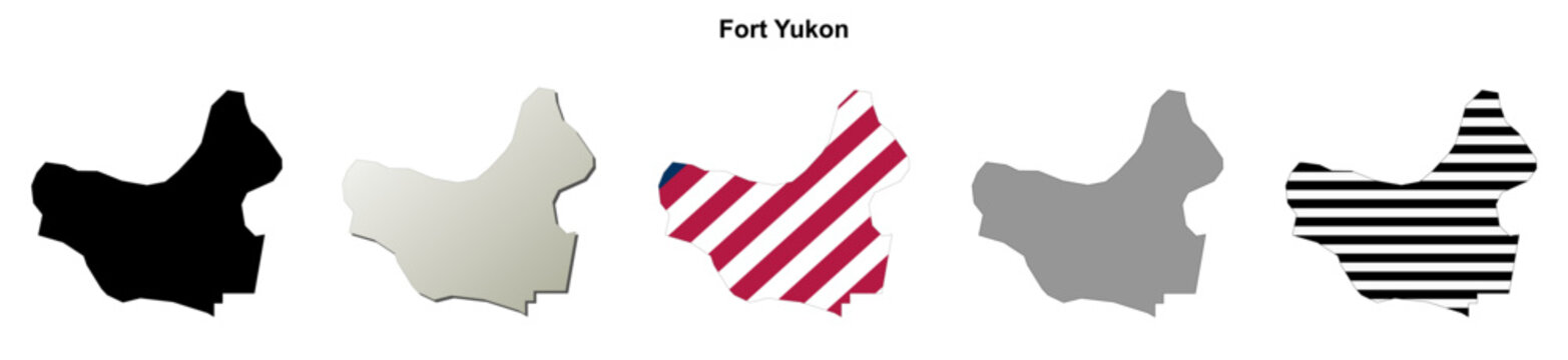 Fort Yukon (Alaska) blank outline map