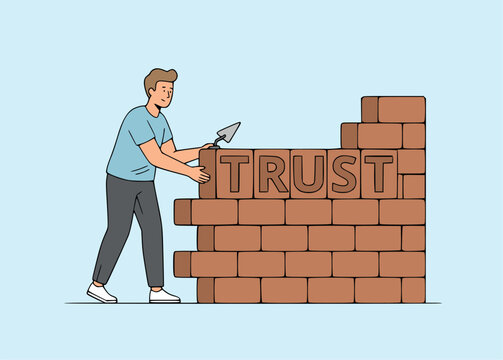 construction worker with brick wall