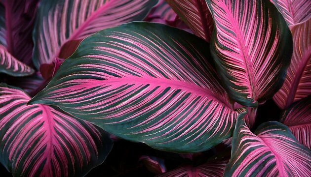 Daun Dengan Garis Pink Yang Mencolok Menambah Keindahan Visual Kehadiran Garis Pink Pada Daun Menciptakan Kontras Yang Menarik Menjadikan Daun Ini Sangat Menarik Untuk Dilihat