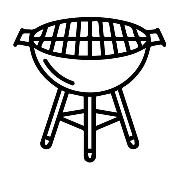 Barbecue grill vector illustration with outdoor furniture and table setup