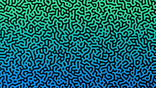 Abstract Green and Blue Gradient Turing Pattern Background