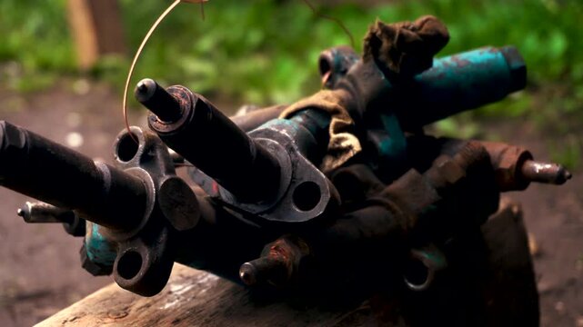 old high pressure diesel injectors after repair and adjustment