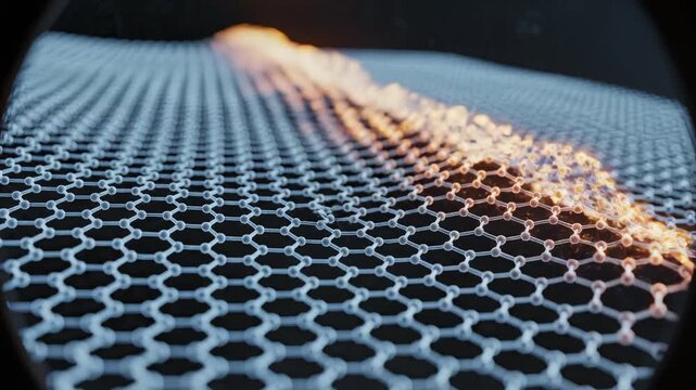 Hexagonal lattice structure with glowing edge symbolizing digital transformation and future innovation