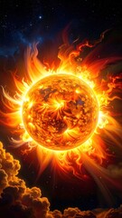 Fototapeta premium Fiery sun