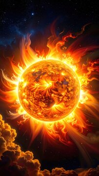 Fiery sun
