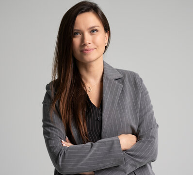 Classic portrait of business woman isolated studio portrait.