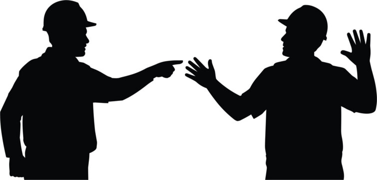 People arguing silhouette vector illustration with confrontation gesture isolated communication conflict design artwork collection for social concepts