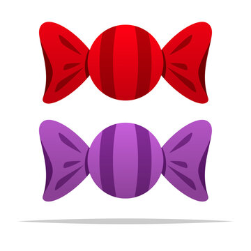 Round wrapped candy vector isolated illustration