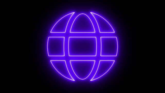 Glowing neon World Wide Web icon, www globe internet neon Go to web Internet flat symbol icon Web Click planet Earth, Glowing neon Internet browser icon 