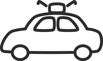 Police Patrol Car Emergency Law Enforcement Outline Icon © kimberrywood