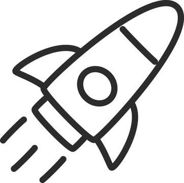 Startup Rocket Spaceship Business Launch Project Outline Icon