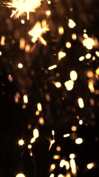 Bright lights of New Year's fireworks on a black background. Filmed is slow motion 1000 frames per second.High quality FullHD footage