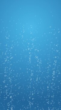 blue water bubbles ocean and sea underwater animation, fresh and cool summer vertical social media motion background