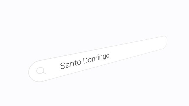 Searching Santo Domingo In Web Browser - Close Up