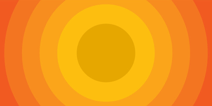 Bright vector background with concentric circles in yellow to orange gradient, radiating from the center like a sunburst for a warm, energetic, and eye-catching effect. vector Eps 10