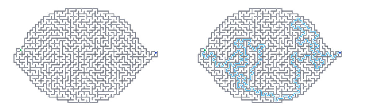 A lemon-shaped square maze with no background is easy to incorporate into your design