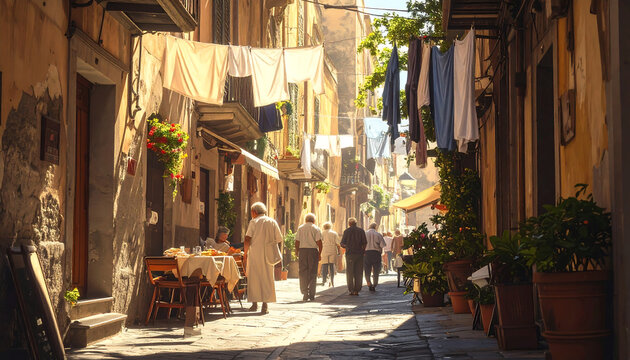 Authentic local market in City, documentary-style photography,