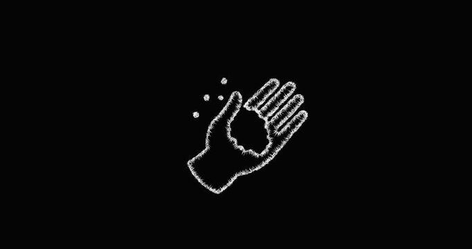 Sketch climbing chalk icon animation - smooth progressive reveal