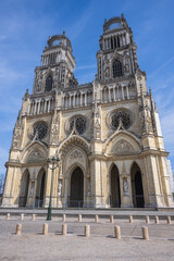 Naklejka premium Orleans Cathedral is a Catholic cathedral church dedicated to the Holy Cross in the city of Orleans, in the Loiret department.