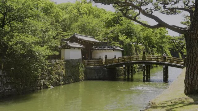 「和歌山城・大手門と一ノ橋」和歌山県和歌山市 Ichinohashi Bridge at Otemon Gate, Wakayama Castle, Wakayama City, Japan
