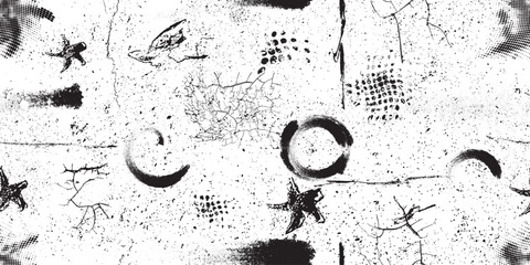 Plakat Scratched grungy endless pattern . seamless pattern texture. Organic overlay pattern . Vector repeatable scratchy texture .Screen print endless pattern texture. Scratches background texture. 