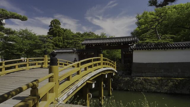 「和歌山城・大手門と一ノ橋」和歌山県和歌山市 Ichinohashi Bridge at Otemon Gate, Wakayama Castle, Wakayama City, Japan
