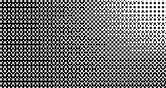 Y2K Pixel Art Gradient with Retro Arcade Bitmap Dither and Geometric Halftone Texture for Futuristic Digital Design.