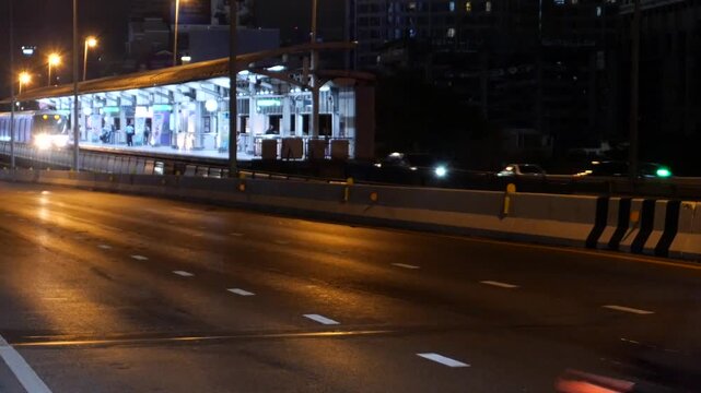 Metro train in the Asian city