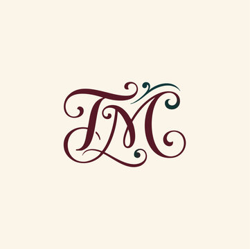Elegant Calligraphy TM Monogram Logo Design