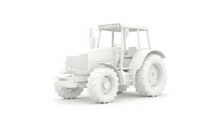 Naklejka premium A detailed illustration of a tractor vehicle outdoors in a landscape scene