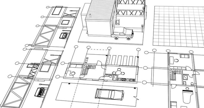 residential house plan interior 3d rendering	
