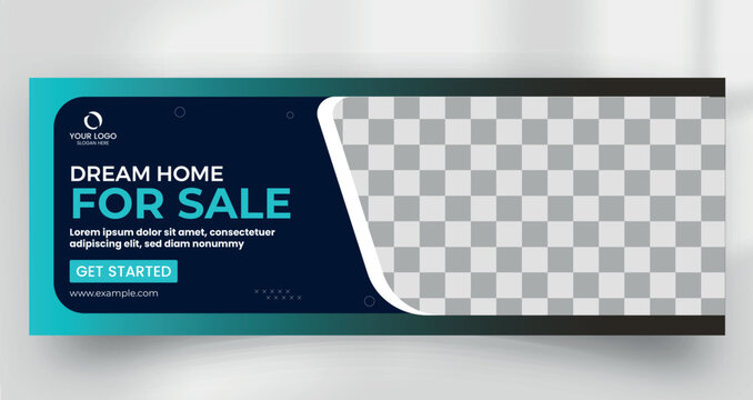 Real estate dream home for sale header banner template with luxury classic house
