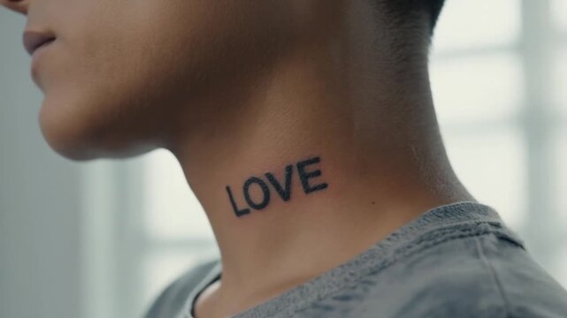 Tattoo with the word "love".