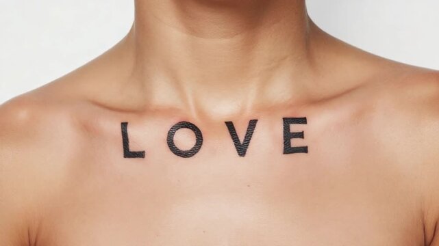 Tattoo with the word "love".