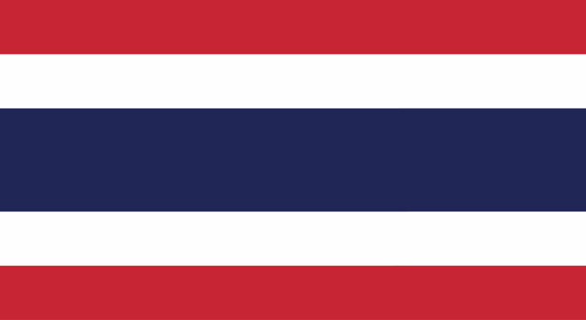 Horizontal tricolor flag with red white blue stripes on cloth