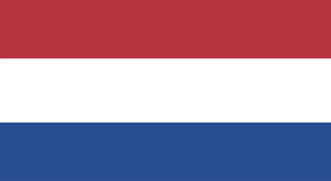 Red white blue tricolor flag presented in horizontal stripes