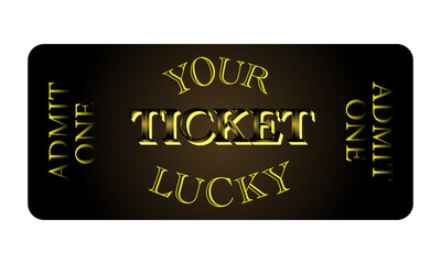 Lucky golden ticket, VIP card © Dariia