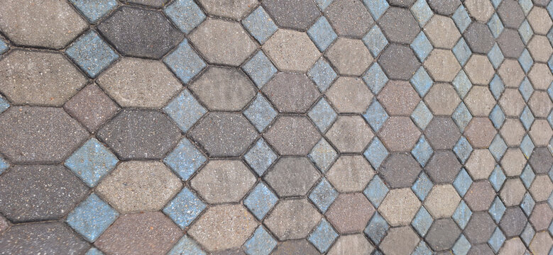 Concrete block pavement,abstract background