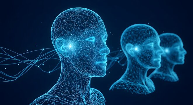 Digital human head profile with neural connections
