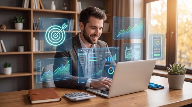 businessman working on computer