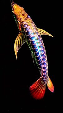 Majestic Crossback Asian Arowana Fish Feng Shui Symbol AMOLED Live Wallpaper